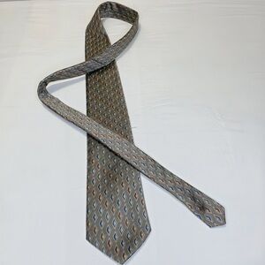 David Taylor Men's Geometric Diamond Tie Blue Orange Gray 3.5" Width